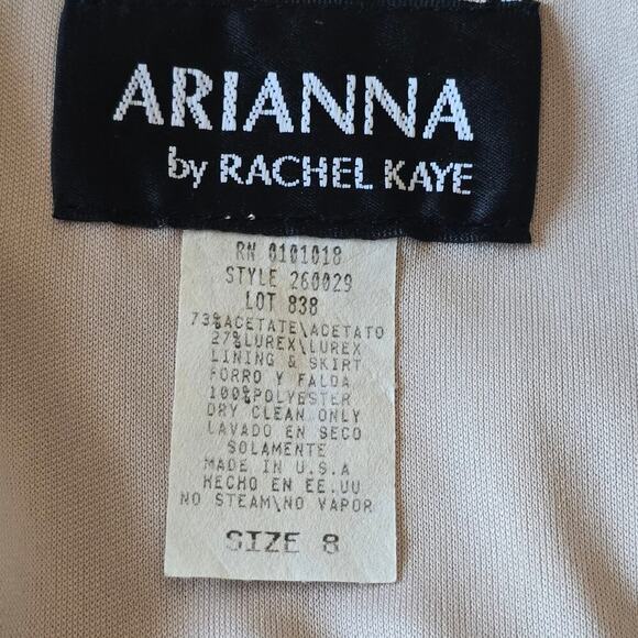 Arianna Womens Vintage Maxi Gown Dress Size 8 Champagne Metallic romantic Formal - Picture 6 of 9